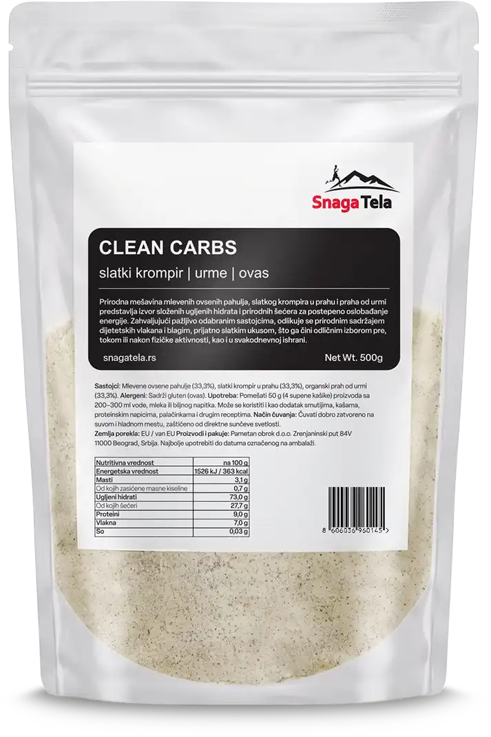 Clean carbs - mešavina slatkog krompira, urmi i ovsenih pahulja u prahu